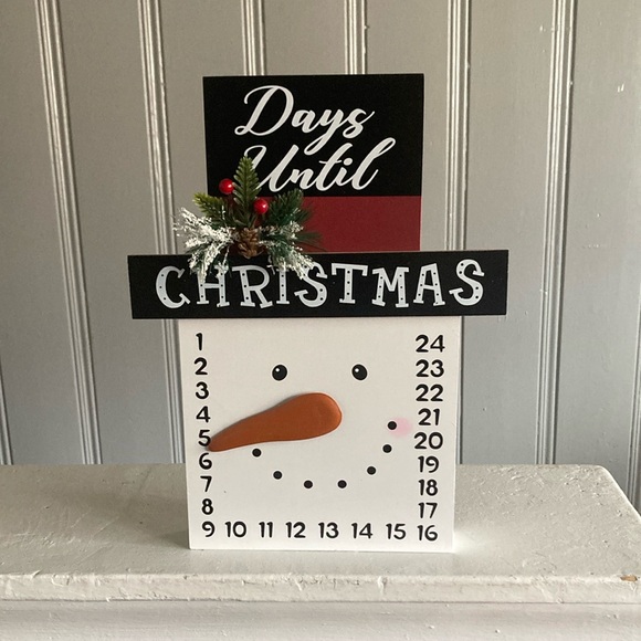 NWT- Wooden Snowman ⛄️ 24 Days To Christmas Countdown Decoration - Picture 8 of 16